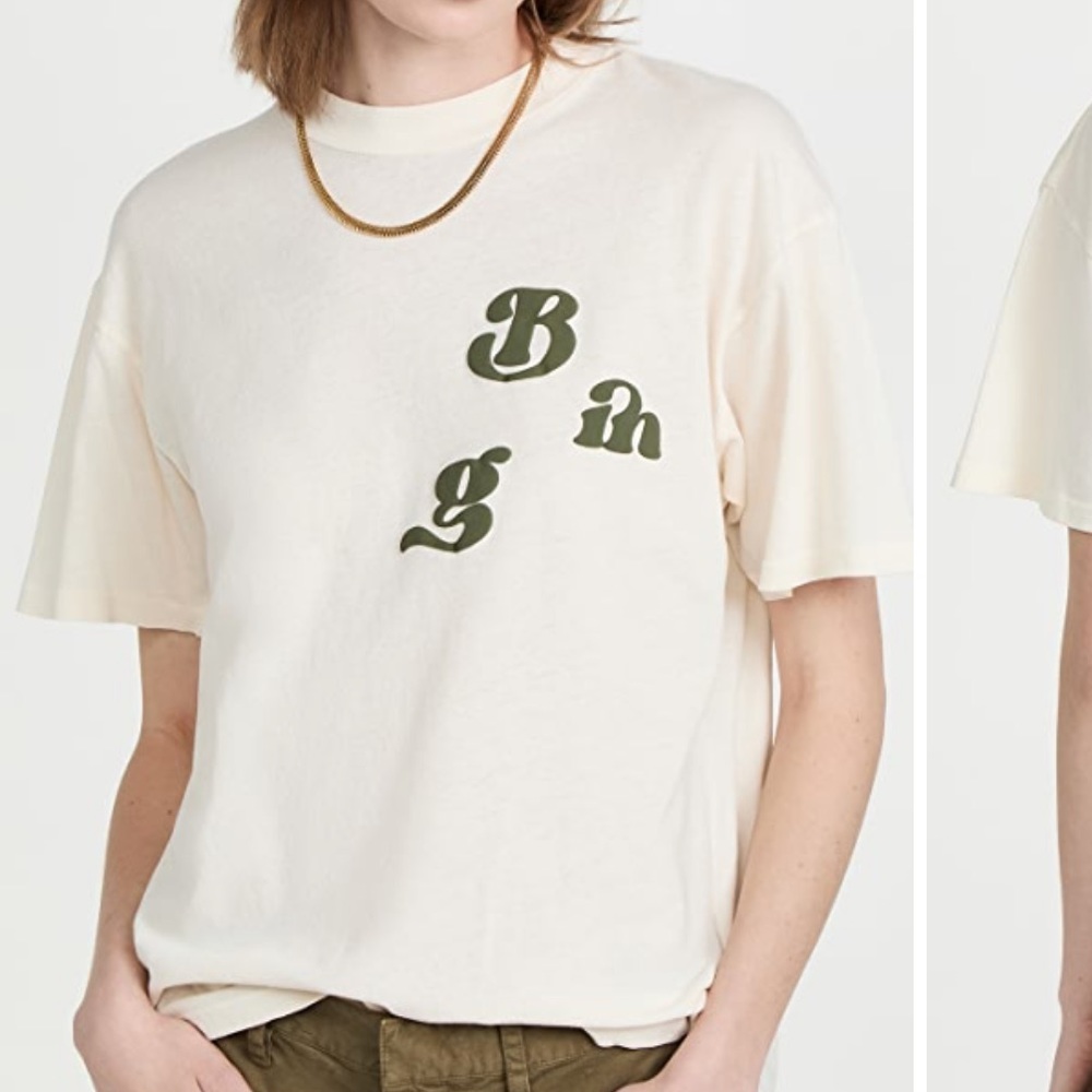 Anine Bing Ashton Tee in Washed Buttercream